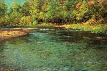 Iridiscencia de un paisaje de arroyo poco profundo John Ottis Adams Pinturas al óleo